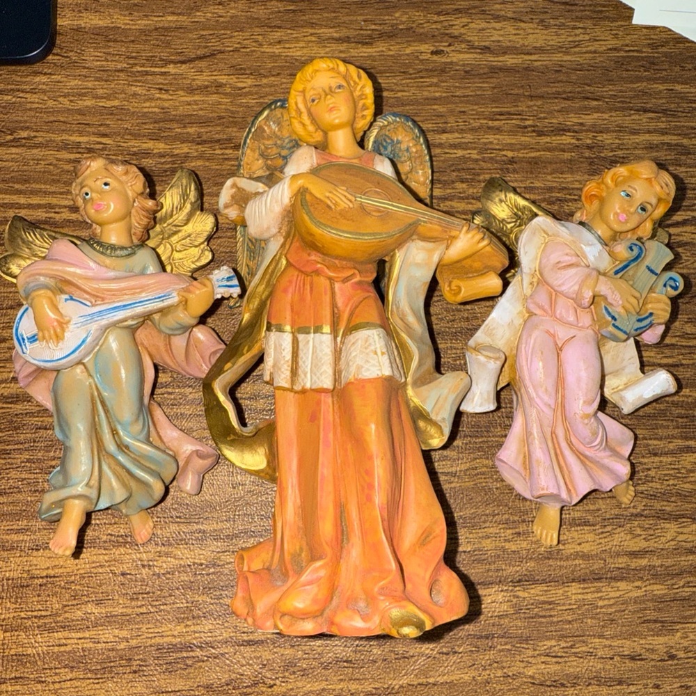 Angel Figurine Set with Musical Instruments DEPOSE ITALY NATIVITY SET VINTAGE